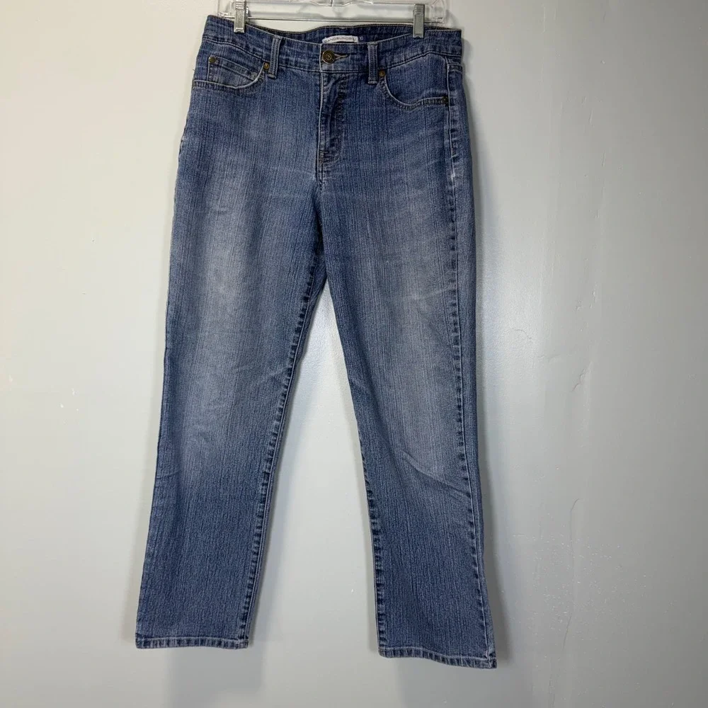 Bandolino‎ Blu Mandie Straight Leg Jeans Medium Wash Blue Denim Size 10 Average